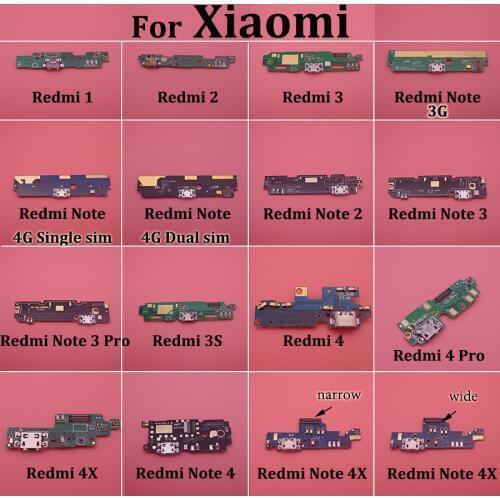 For redmi 1 2 3 4 note 4g 3s 2 3 4 Pro 4X Micro USB Charging Port Dock Connector Flex Cable With Microphone Board