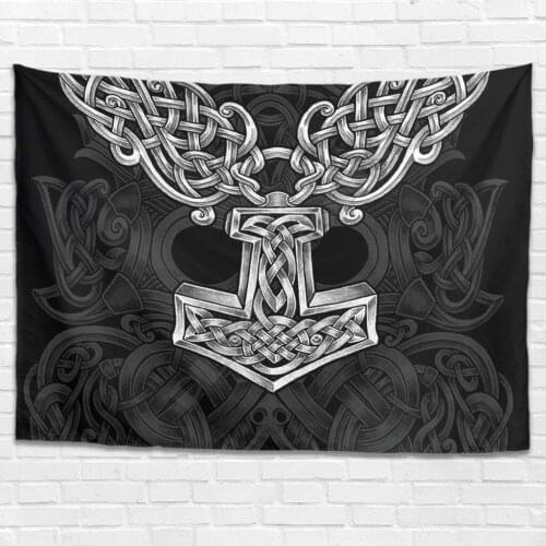 PLstar Cosmos Tapestry Viking Tattoo 3D Printing Tapestrying Rectangular Home Decor Wall Hanging Home Decoration Style-06
