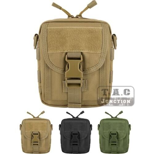 Tactical Compact MOLLE EDC Pouch Utility Gadget Waist Belt Bag Phone Holder Water-resistant w/ Buckle Shoulder Strap