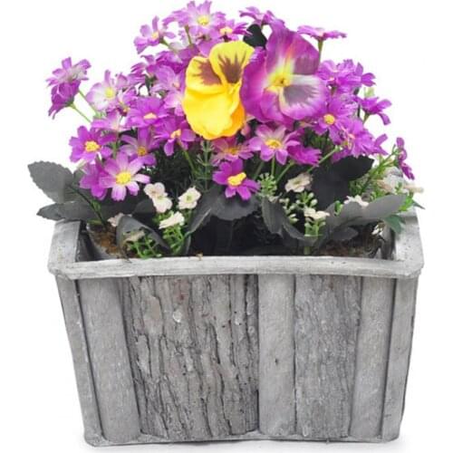 Creative Flower Pot Durable Handmade Wood Plant Nursery Pot for Living Room Decoration Supplies