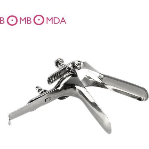 Medical Themed Toys Stainless Steel Expansion Yin Voyeuristic Device Vaginal Dilators Colposcope Speculum Anal Sex Products O15