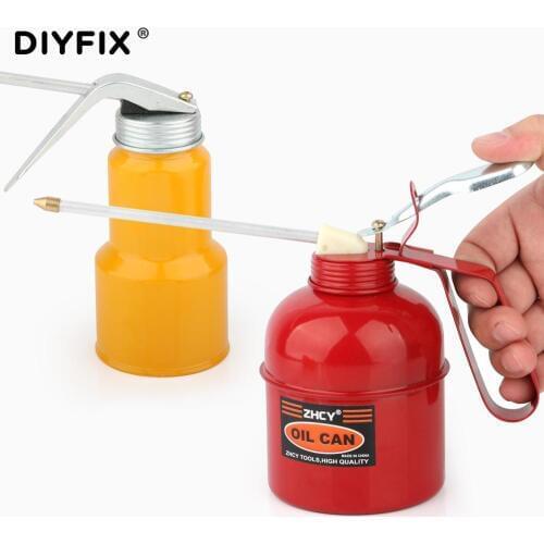 DIYFIX Metal Oil Can Oiler Lubrication Oil Machine Pump High Pressure Oiler Grease Flex Gun Cleaner Cleaning Tools 300/500ML