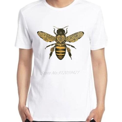 Bee Drawing Moth Insect Tattoo Breathable Printed Men T Shirt Short Sleeve oversized Harajuku Streetwear Men clothing