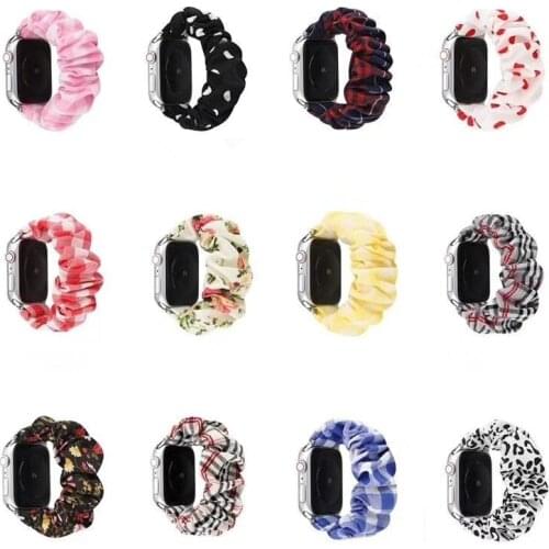 For Apple Watch Series 6 5 4 3 2 1 SE Soft Scrunchie Fashion Sport Loop Wrist Band Wristwatch Strap