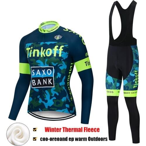 2020 NEW Winter Thermal Fleece Tinkoff Team cycling Ciclismo long sleeve Breathable Cycling jersey clothes MTB Bicycle clothing