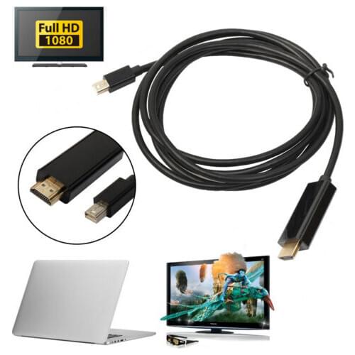 New Male to Male 1.8M Mini DP to HDMI Cable Thunderbolt Mini Displayport to HDMI Adapter for Macbook Pro Air for iMac Long UM