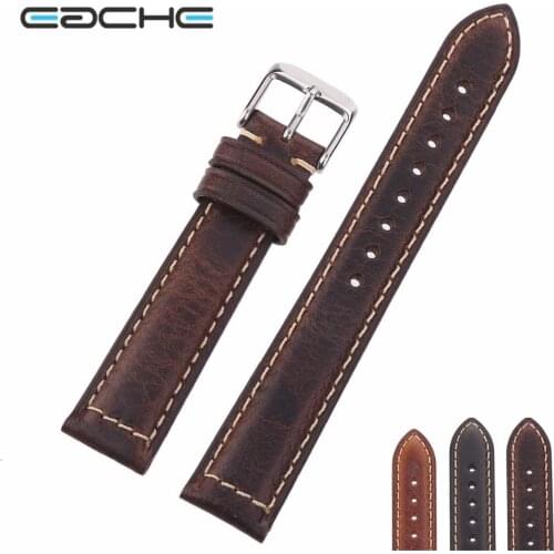 EACHE 18mm 20mm 22mm Watch Band Oil Waxed Genuine Leather Watch Band