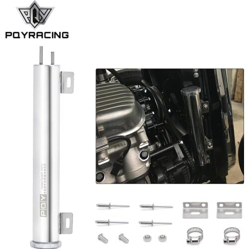 2"x13" Stainless Steel Radiator Overflow Tank Bottle Catch Can Car Modification Radiator Cooling Accessories PQY-COT01