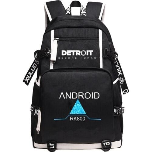 New Game Detroit Become Human TK800 Backpack Cosplay Unisex Shoulder Travel Laptop Bags Kids Teens School Bags Bookbag Mochila