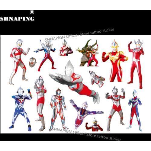 SHNAPIGN Super Japanese Ultramen Child Temporary Body Art Flash Tattoo Sticker 10*17cm Waterproof Henna Styling Tattoo Sticker