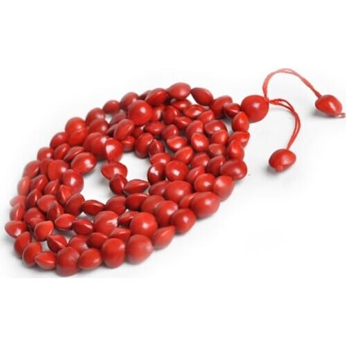 Tibetan Buddhism 108 Love Red Heart Bodhi Seeds Prayer Buddha Mala Necklace