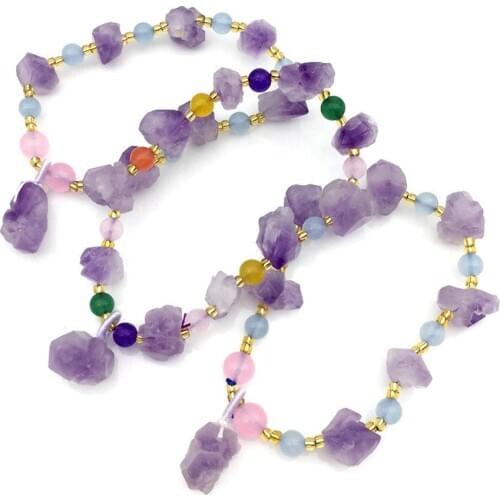 Tumbled Chip Irregular Shaped Bracelet Natural Purple Stone Drilled Loose Natural Stone Beads Strand for DIY Jewelry Making