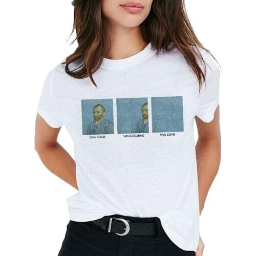 Van Gogh women t shirt Oil Art Print t-shirt female top Casual new streetwear tshirt graphic tee shirts Harajuku Femme 2019