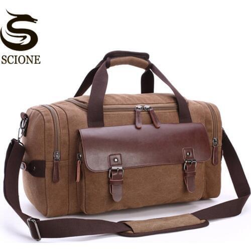 High Quality Men Canvas Travel Luggage Bag Large Capacity Shoulder Handbag Crossbody Travel Duffel Bags Women Duffle Handbag