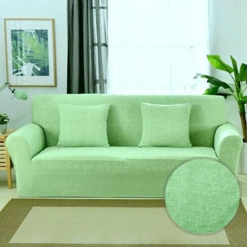 Green Flax Stretch Sofa Cover Elastic Corner Couch Covers for Living Room Chair Protector Slipcover Home Decor 1/2/3/4 Seater
