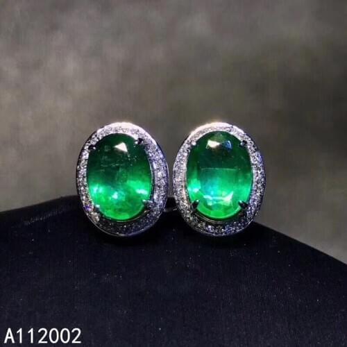 KJJEAXCMY fine jewelry natural Emerald 925 sterling silver women earrings new Ear Studs support test luxury exquisite
