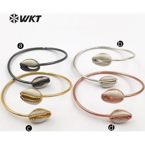 WT-B406 Vintage Design Double Raw Cowrie Four Colors Multi Optional Bracelets Can Adjustable Bohemia Gift For Women