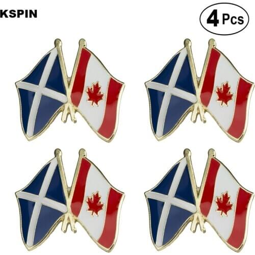 Scotland Canada Friendship Flag Pin Lapel Pin Badge Brooch Icons 4pcs