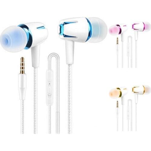 1Set Earphone In-ear Heavy Bass Built-in Microphone Fashion Wired Headset for Game