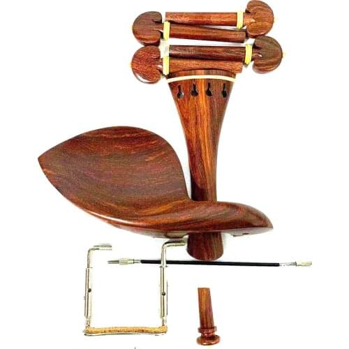 1Set Of4/4Violin Medium Quality Rosewood Fittings Violin Parts Accessories Peg With Boxwood Ball Tailpiece Chinrest Endpin FPE04
