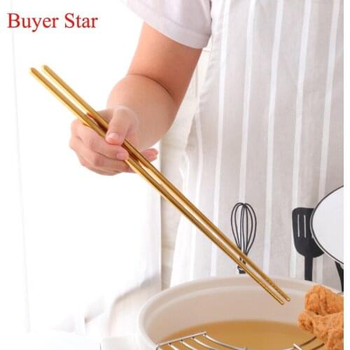 1 Pair Extra Long Hot Pot Chopsticks Stainless Steel Chopsticks for Sushi Frying Cooking Noodle Chinese Stylish Kitchen Utensils