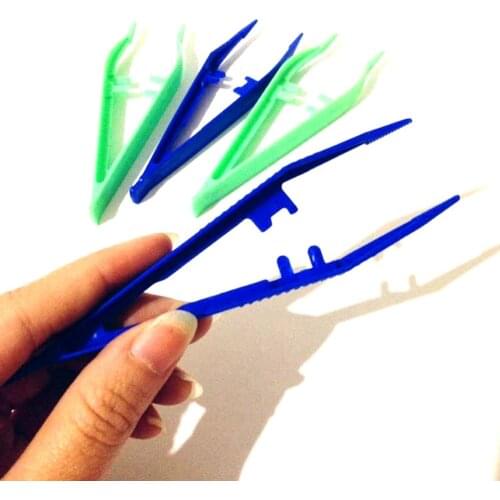 10pcs Plastic Tweezers Medical Beads Small Disposable Tweezers Tools Forceps for Crafts DIY Jewelry Making #281896