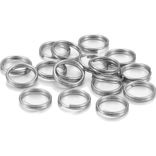 100PCS Stainless Steel 5/6/7/8/10/12/15MM Jewelry Accessories Multi-Size Double Layer Open Ring Key Interface DIY Jewelry Making