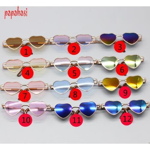 12colors 8cm Fashion Heart Shape Glasses For 1/6 BJD 1/3 18 inch Girl Dolls Accessories