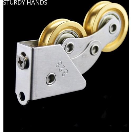 2pcs/lot Home Panning Cupboard Door Double Wheel Pulley Sliding Doors and Windows Roller Heavy Bearing Roller Furniture Hardware