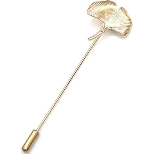 2pcs Vintage Ginkgo Leaf Brooch Pins for Women Girls Collar Lapel Brooch