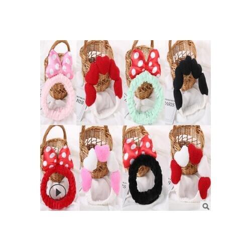 48pcs/lot DIY Multi Simple Loving Heart Splice Headband Plush Bowknot Head Bands Hair Styling Tools Hair Accessories HA739