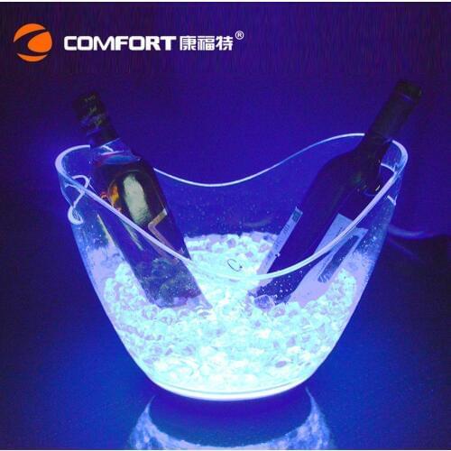 5 pieces/lot ICE Buckets color changing rechargeable luminous 4L LED ICE Bucket champagne beers holder for bars decoration