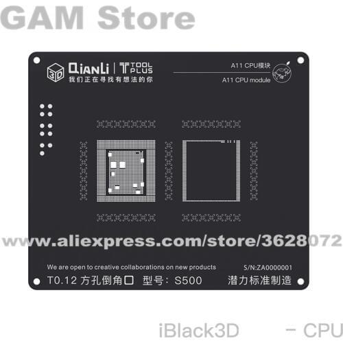 A11 CPU RAM BGA Stencil For iPhone 8 8Plus 8G CPU Module iBlack Reballing IC Pin Tin Plant Net Heating Template 0.12mm Thickness