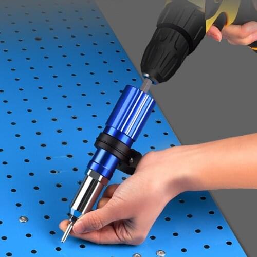 Electric Rivet Gun Adapter Blind Rivet Nut Drill Converter Riveting Tool Insert Nut Tool for Cordless Drill Rivet Gun Rivets
