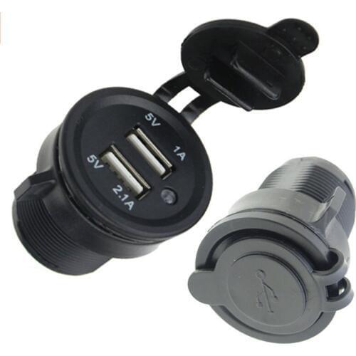 Motorcycle Car Cigarette Lighter socket Car USB Adapter Outlet LED Light 5V 1A 2.1A For Auto USB Car Truck ATV Boat Phone 12-24V
