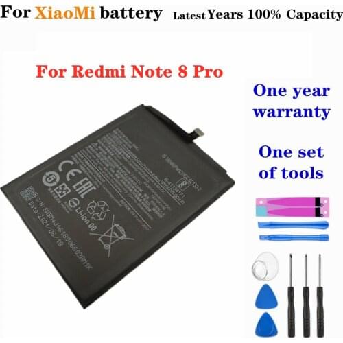 New BM4J Battery For Xiaomi Redmi Note 8 Pro Note8 Pro Phone Battery 4500mAh High Quality Genuine Replacement Batteries +Tools