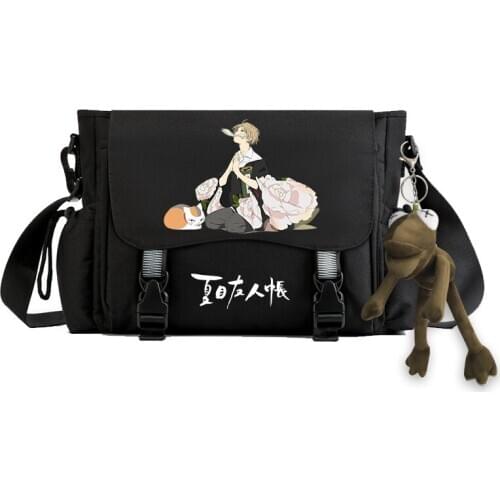 Anime Natsumes Book of Friends Pattern Messenger Bag Bookbag Crossbody Bag Shoulder Bag for Students Girls Boys