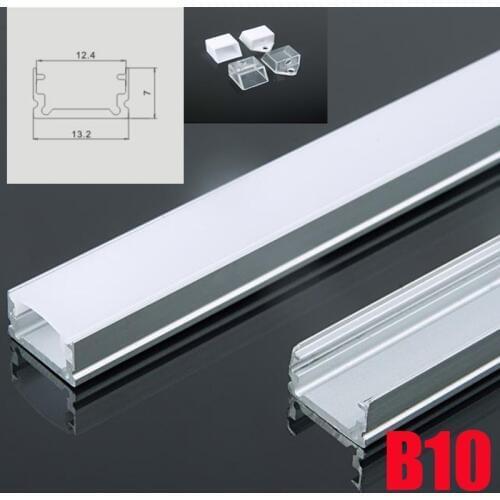B10 5 Sets 50cm U Shape LED Strip Lights Aluminum Channel Profile With Cover, End Caps and Mounting clips for LED Bar Lights