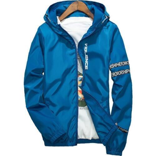 Brand Spring Autumn Men Thin Army Green Jacket With Hooded Slim Fit Yong Men Boy Coat Student Windbreaker Jacket 6 Color 5XL