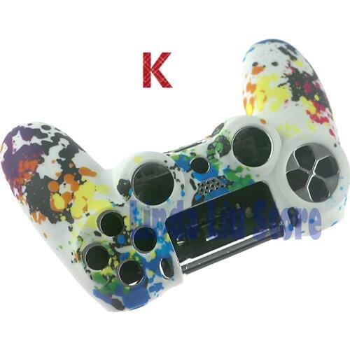 ChengChengDianWan 5pcs Camouflage Camo Silicone Rubber Soft sleeve Skin Grip Cover Case Protector For PS4 Pro Slim Controller