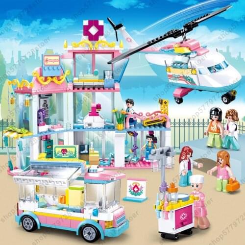 SLuban MINI Hand-Made Hospital Serie Girl Building Block Play Cool Minifigure Childrens Educational Toys Gifts for Children