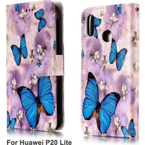 For Huawei P20 Lite Cell Phone Case capa,P20lite 5.84" multifunctional relief color printing pu leather stand flip cover fundas