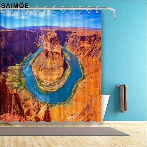Horseshoe Bend meander of Colorado River Bathroom Curtain Waterproof Polyester Fabric Bath Shower Curtain Bathing Cover Shower