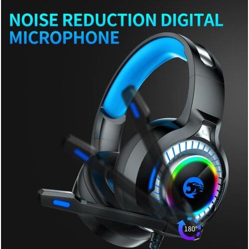 A60 Gaming Headset Surround Stereo Gaming Headphones With Noise Cancelling Mic LED Lights & Soft Memory Earmuffs