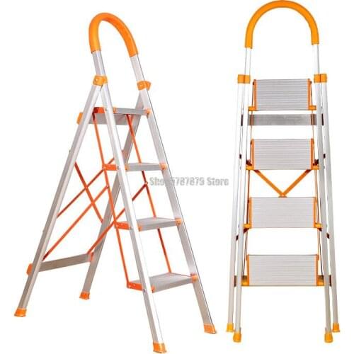 Miter Ladder Household Aluminum Alloy Antiskid Pedal Portable Folding Ladder Five Step Ladder Thickened Indoor Ladder