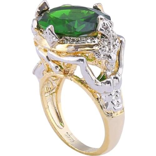 Hot Selling Women Engagement Ring Fashion Luxury Ladies Inlaid Mermaid Green Zircon Ring Clothing Accessories Gifts