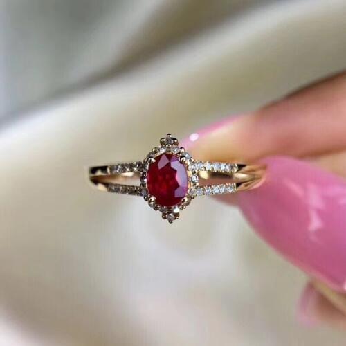 Best Wedding Ring Natural ruby ring Free shipping Natural and real ruby 925 sterling silver 4*5mm