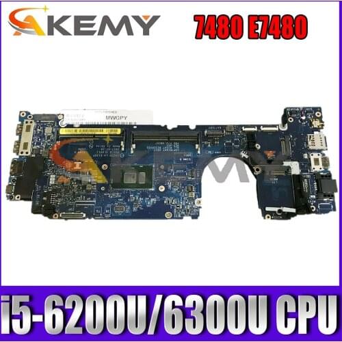 CAZ20 LA-E132P MB For DELL Latitude 7480 E7480 Laptop motherboard i5-6200U/6300U DDR4L CN-0WP2YX 0NYD7R 0YF9VM 100% Fully Tested