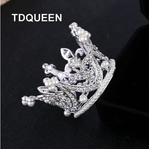 Simulated Pearl Mini Full Circle Tiara Crown Bride Pageant Prom Birthday Party Round Pearl Wedding Tiara