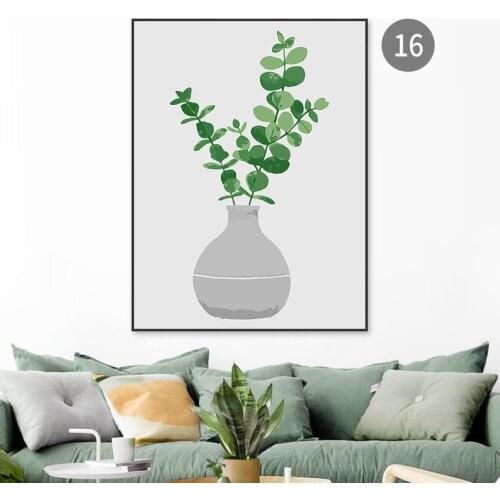 Paint By Number Kit Vase Green Plant Paint By Numberspaint By Number Kitcolor By Number Modern Minimalist Bedroom Living Room